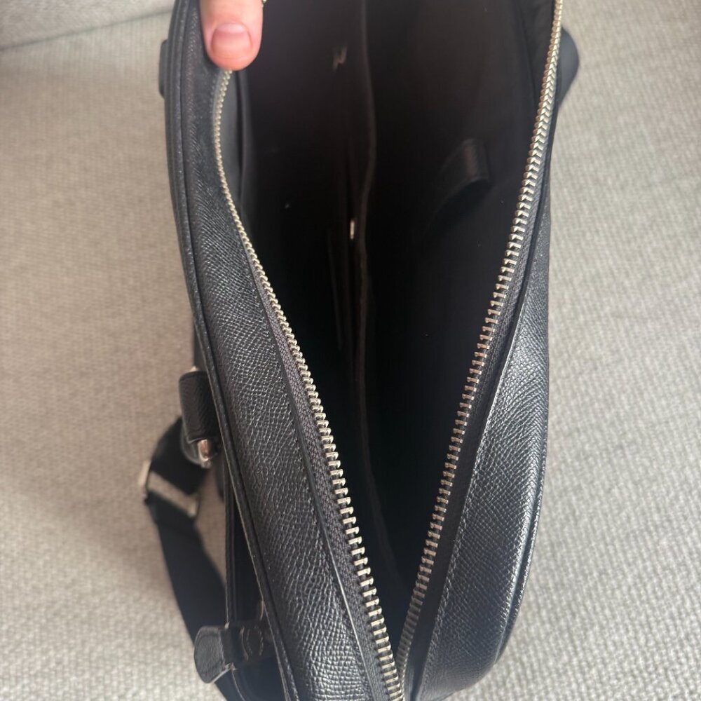 Coach Pebble Leather Briefcase Black - Picture 4 of 5